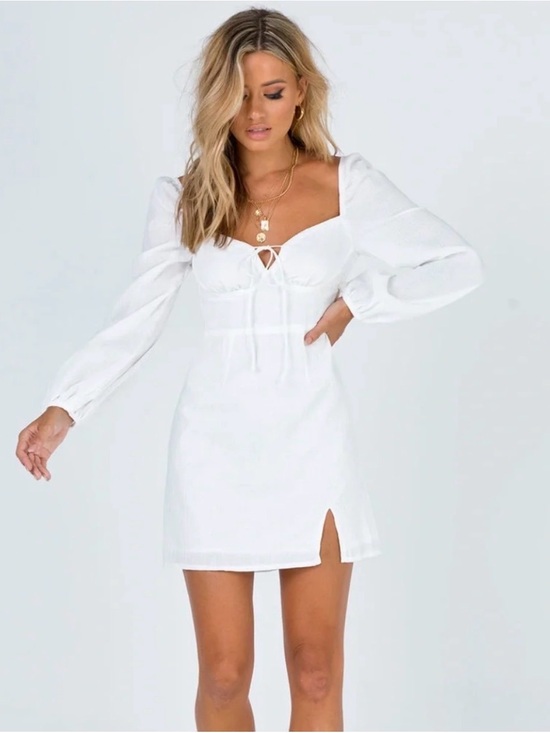 Princess Polly Dresses & Skirts - Princess Polly | Women’s Alena White Long Sleeve Mini Dress
